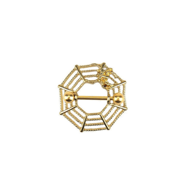 14G punk earrings stainless steel spider breast ring silver gold puncture wholesale foreign trade puncture perforation