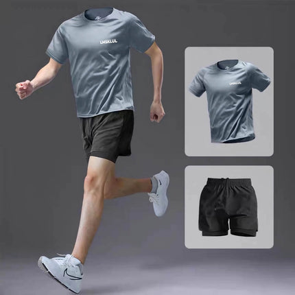 Men's Stylish T-Shirt Set, Fitness Clothing, Casual Sports Set, Men's Plus-Size T-Shirt for the Gym