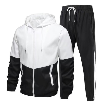 Cross-border wholesale new men's sportswear suit men's autumn casual Korean style leggings hooded two-piece suit