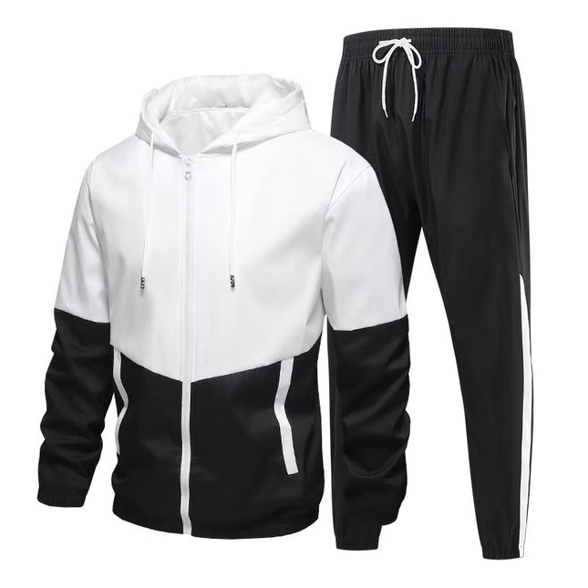 Cross-border wholesale new men's sportswear suit men's autumn casual Korean style leggings hooded two-piece suit