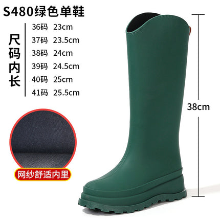 2025 Cross-Border Korean Style Outdoor Versatile Rain Boots for Women, Fashionable Outer Wear, Cotton Waterproof Anti-Slip Rain Boots for Women