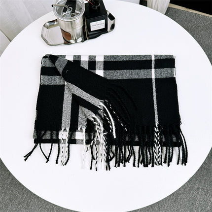 Autumn and winter European and American classic plaid pattern all-match fashion simple wool thick warm extended scarf shawl