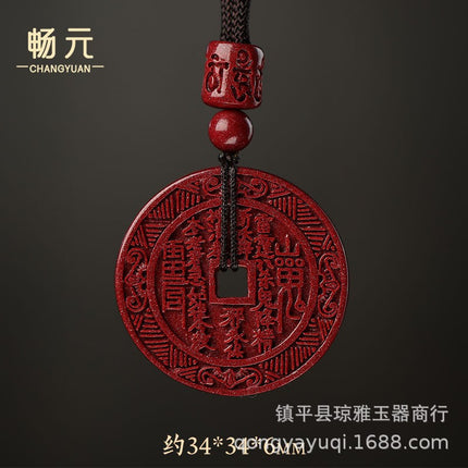 Live broadcast cinnabar mountain ghost copper pendant gold-plated inlaid mountain ghost money pendant this year men's and women's purple gold sand pendant