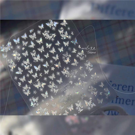 Shell Light Star Butterfly Nail Art Stickers Embossed 3D New 5D Stereo Popular Ins Japanese Style Fairy Nail Stickers