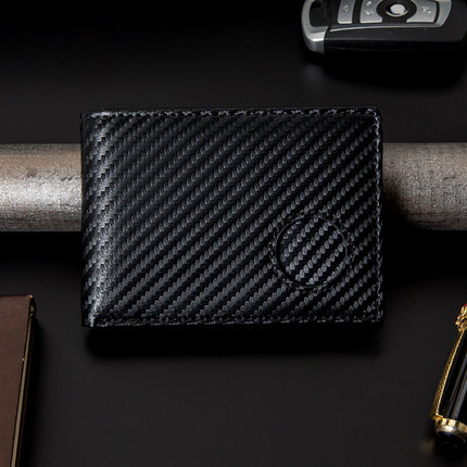 European and American style new leather men's wallet airtag positioning tracker wallet rfid anti-theft brush US dollar wallet
