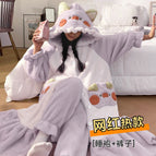 Purple pig pajamas set (including pants) / M