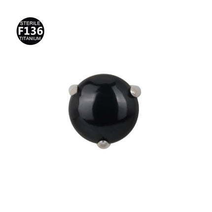 F136 titanium alloy 3.5mm natural stone 0.9 tooth puncture jewelry internal thread lip nail earring factory in stock wholesale