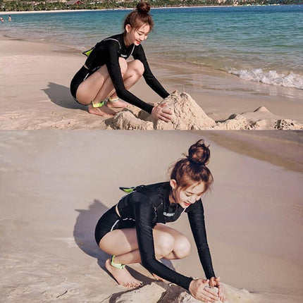 Skirt Split Boxer Skirt Long-sleeved Half-sleeved Conservative Push-up Chest Pad Swimsuit Women's Hot Spring Belly Covering Swimsuit