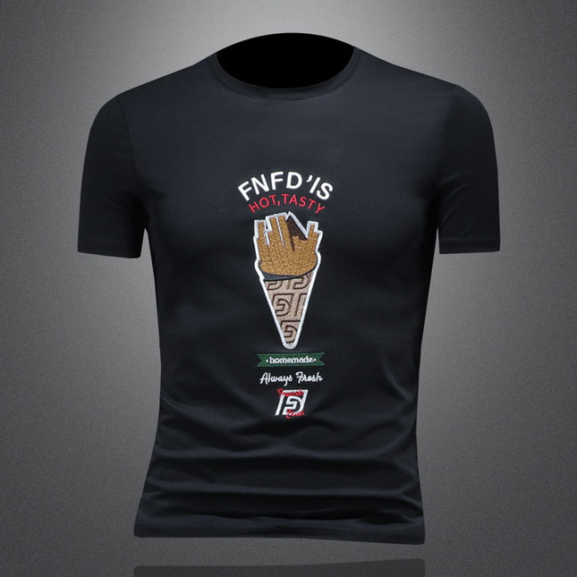 Men's Trendy Versatile Ice Cream Casual Round Neck Short-Sleeved T-Shirt Printed Fashion New Couple