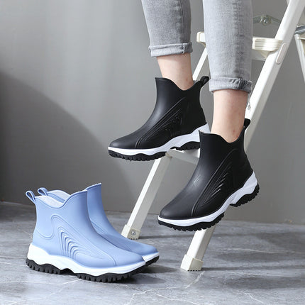 2026 Short-Tube Water Boots for Outdoor Work, Car Washing, Grocery Shopping, Non-Slip Rubber Shoes for Women, Pvc Waterproof Shoes, Rain Boots, Fashionable Style