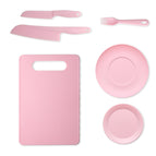 Small plate 6 piece set pink