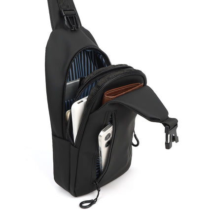 Cross-border New Chest Bag Men's High-end Messenger Bag Men's Water-repellent Shoulder Bag USB Charging Chest Bag
