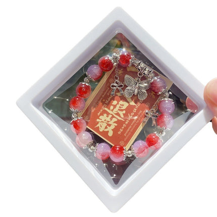 New Ethnic Style Beaded Bracelets Wholesale Gift Box Imitation Crystal Bracelets Butterfly Textured Hand Ornaments Night Market Stalls