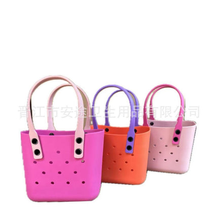 EVA Beach Bag DIY Hole Bag Women's Handbag Macaron Cross-border Hot Lunch Bag Cartoon Children's New
