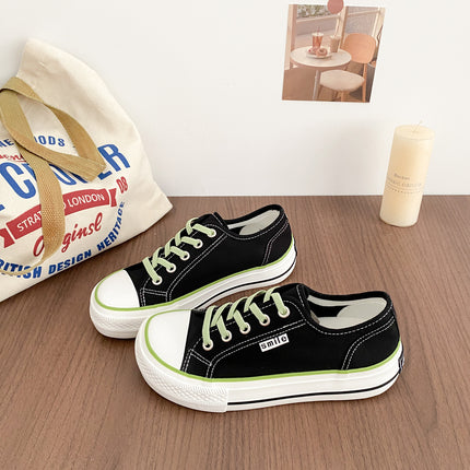 Gd22 Elastic Lace Slip-On Mango Head Canvas Shoes Women's Summer Thin Sneakers Popular Versatile White Shoes