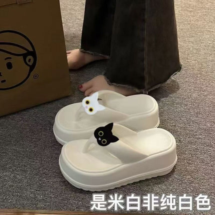 Thick-Soled 4-5cm Flip-Flops for Women to Wear Outside 2025 New Anti-Slip and Stain-Resistant Platform Summer Flip-Flops That Do Not Smell Bad for Feet