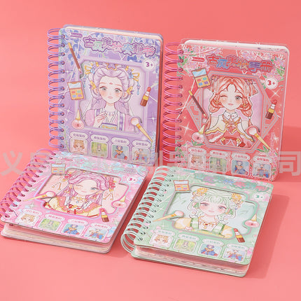 Cross-Border New Style Dress-Up Ancient Style Beauty Handbook Stickers for Children and Girls DIY High-Value Toys Wholesale