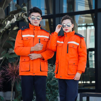 Winter Thickened Cotton-padded Jacket Cotton-padded Jacket Cold-proof Clothing Engineering Clothing Cold Storage Cold-proof Warm-keeping Work Protection Clothing Cotton-padded Jacket Work Clothes Falls