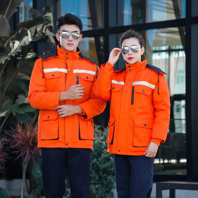 Winter Thickened Cotton-padded Jacket Cotton-padded Jacket Cold-proof Clothing Engineering Clothing Cold Storage Cold-proof Warm-keeping Work Protection Clothing Cotton-padded Jacket Work Clothes Falls