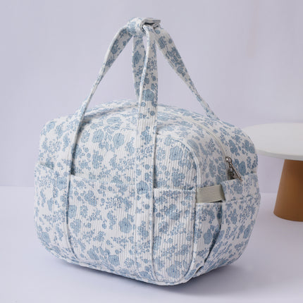 New Corduroy Strawberry Cutlery Bag Office Worker Outdoor Insulated Bag Lunch Box Handbag Portable Lunch Bag
