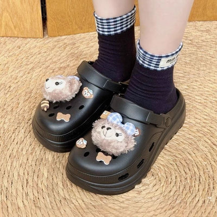 Cute Cartoon Shirley Rose Clogs for Women, 2026 Summer New Style, Outdoor Thick-Soled Slippers with a Soft Stepping Feel, Trendy Closed-Toe Sandals