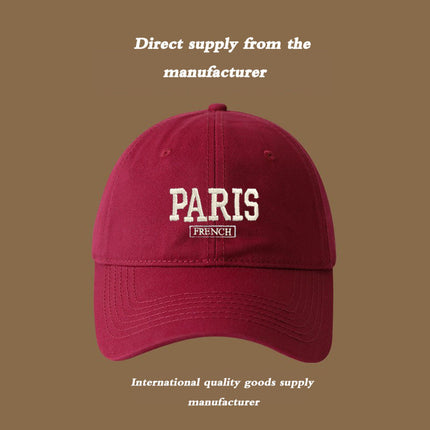 Baseball Cap for Men, New Spring/Summer Trendy Korean Style Embroidered Versatile Hard-Brimmed Large Brim Sun Protection Visor Cap