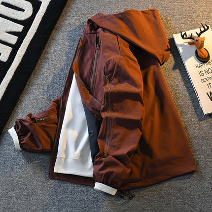 Autumn black hooded jacket men's Korean-style trendy baseball uniform ins versatile outdoor hooded jacket