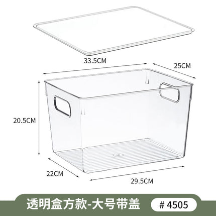 Transparent Storage Box, Thickened and Deepened, Without Lid, Large Cosmetic Organizer Box, Snack and Seasoning Cabinet, Desktop Sorting Box