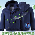 366 navy blue air conditioning suit without accessories / 160 fits 40kg-45kg