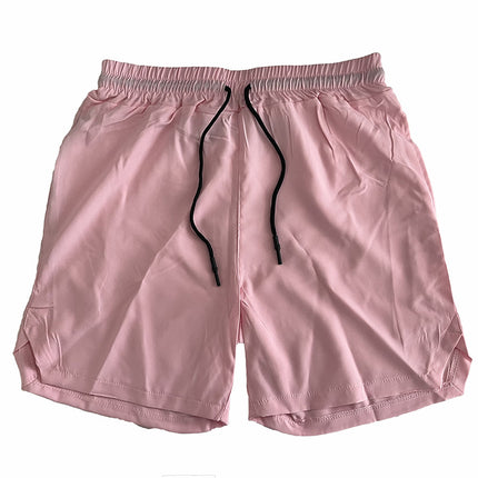 Crazy muscle men's shorts single layer woven quick-drying solid color running fitness sports casual American fifth pants