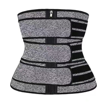 Cross-Border Sweat-Inducing Waist Trainer with Zipper and Snap Buttons, Women's Waist Cincher, Slimming Belt, Sports Waist Shaper