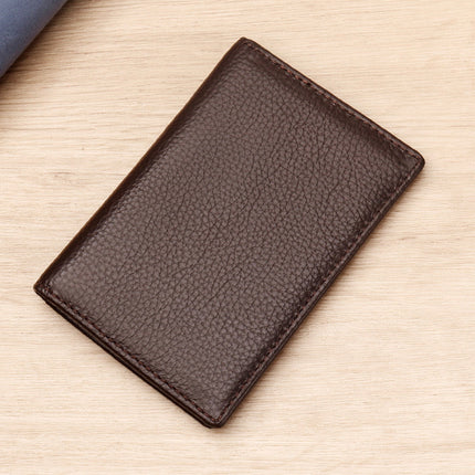 Men's Genuine Leather Card Holder Customized Litchi Pattern Top Layer Cowhide Credit Card Holder Anti-Magnetic RFID Customized 8106