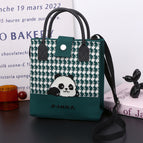 [light luxury and simple] squinting smiling panda dark green (black portable)112102