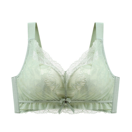 Lace Underwear Women's Thin Large Chest Showy Small Rings-Free Gathering Large Size Adjustable Parammary Latex Bra Size 46
