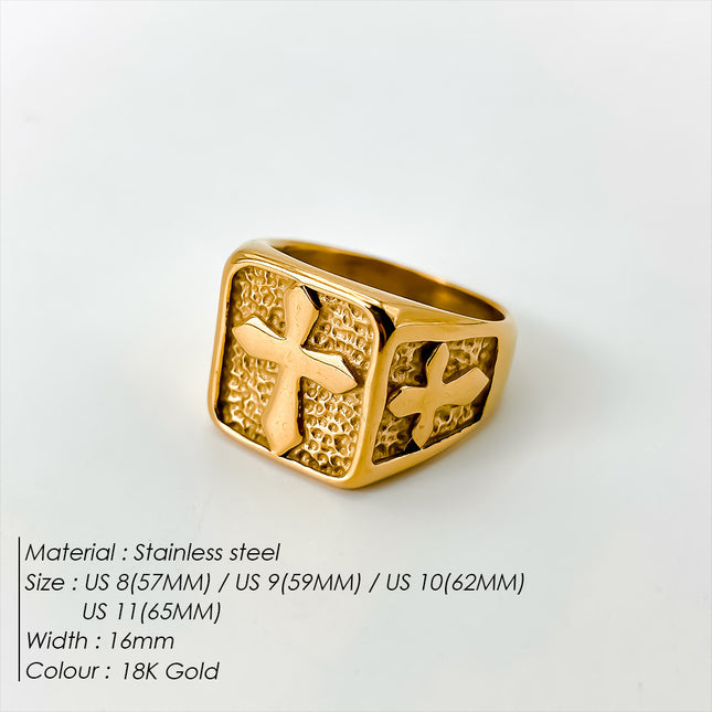 eManco European and American ins style niche design cross ring ring domineering personality male ring in stock wholesale