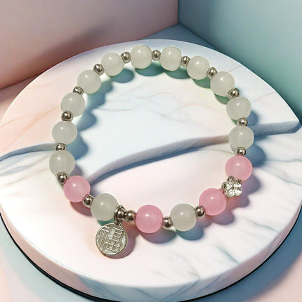 New Chinese-Style Ancient Beaded Elastic String Bracelet, Sweet Girl's Glass Bracelet, Night Market Stall, Cross-Border Live Broadcast Jewelry