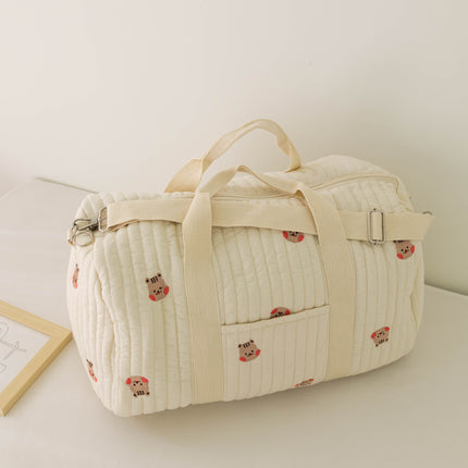 Ins New Style Embroidered Travel Bag Large Capacity Duffel Bag Lightweight Storage Portable Crossbody Bag Boston Bag