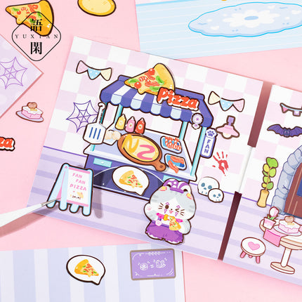 DIY Quiet Book Cute Cat Girl Children's Handmade DIY Pop-Up Toy Book