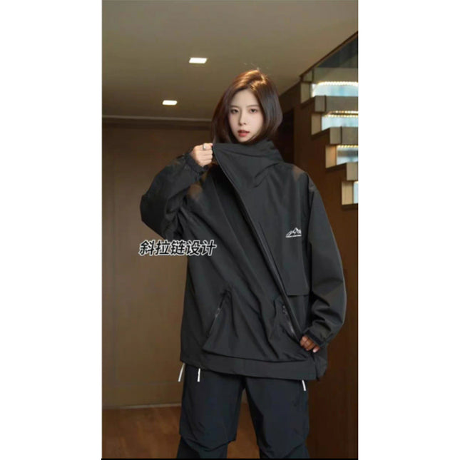 Mountain Outdoor Waterproof Jacket Jacket Men's Spring Autumn and Winter New Inclined Zipper Mountaineering Jacket Jacket