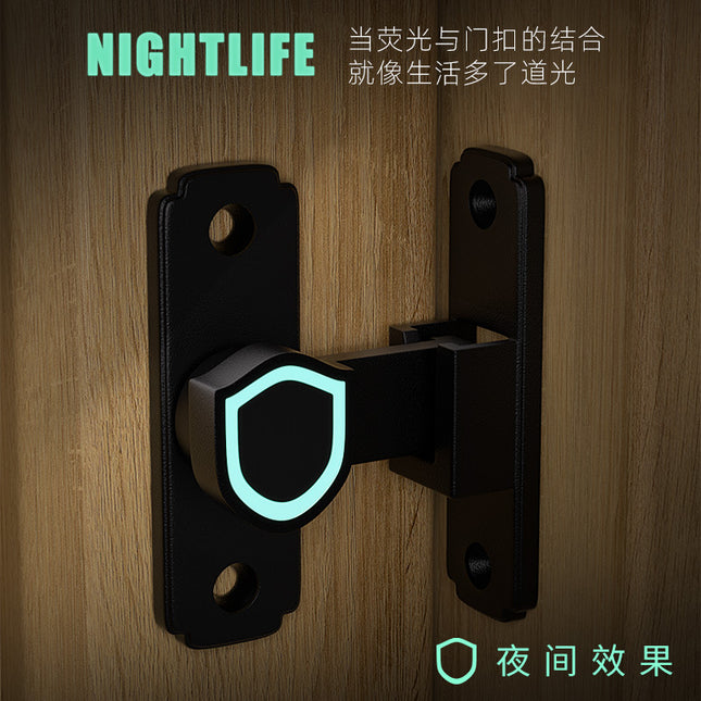 Punch-free door buckle 90 degree sliding door lock lock sliding door lock barn door lock buckle anti-theft door latch toilet door bolt