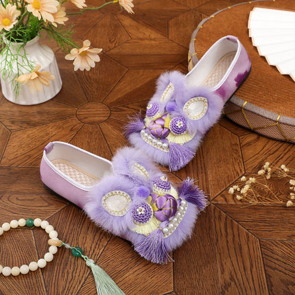 Intangible Heritage Tiger Head Shoes Spring and Summer 2025 New Ethnic Style Tiger Head Shoes Handmade Flat Comfortable New Chinese Embroidered Shoes