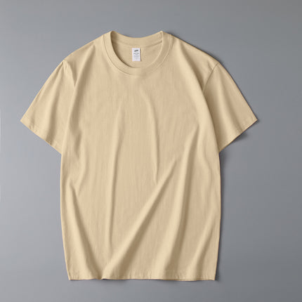 230g Thickened Heavy Men's Long-staple Cotton Short-sleeved T-shirt Men's Comfortable Round Neck Cotton Base Shirt Printable LOGO