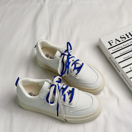 2762 Women's White Shoes 2024 Spring Waterproof Low-Top Thick-Soled Shallow Mouth Hollow Versatile Casual Shoes Breathable and Comfortable