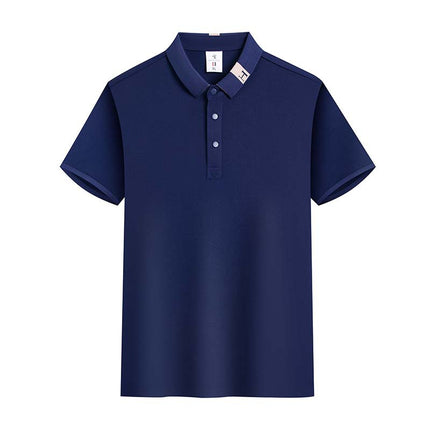 200g spring and summer ice silk cotton business short sleeve lapel POLO shirt fast sweat-wicking silky wear-resistant non-pilling anti-wrinkle