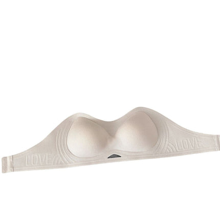 Summer Simple Strapless Jelly Quick-Dry Skin-Friendly Breathable Gathered Bra for Work and Commuting in Bohemian Style