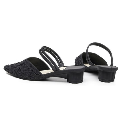 New pointed toe slippers women's summer wedge casual waterproof mid heel non-slip beach sandals women's fashion dual-use women's shoes