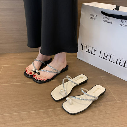 Slippers for Women's Summer Outer Wear 2025 Spring and Summer New Style French Flats Fashion Slip-On Sandals Beautiful Hot Style Fairy Style