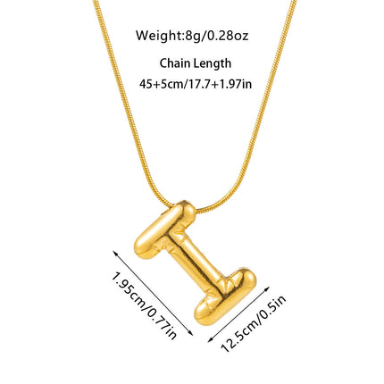 Cross-border fashion sense Europe and the United States 26 English letter pendant smooth bubble letter necklace women wholesale