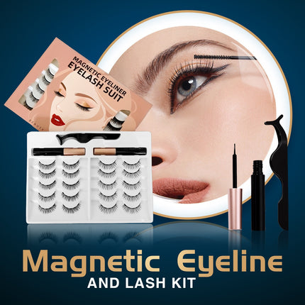 Wholesale magnetic eyeliner false eyelashes magnet false eyelashes 3D three-dimensional net red magnetic false eyelashes 3 pairs of suit