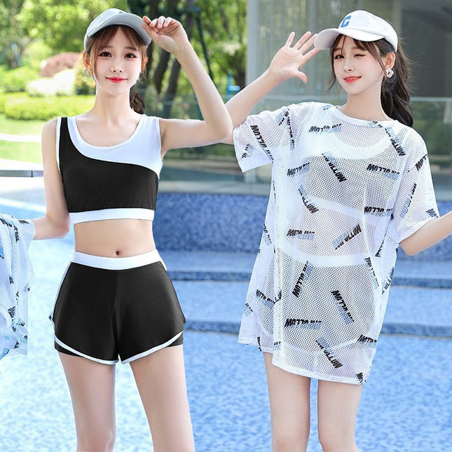 Women's Three-Piece Swimsuit Split for Fat Girls to Cover Belly and Look Slim 2025 New Women's Large Size Swimsuit Quick-Drying